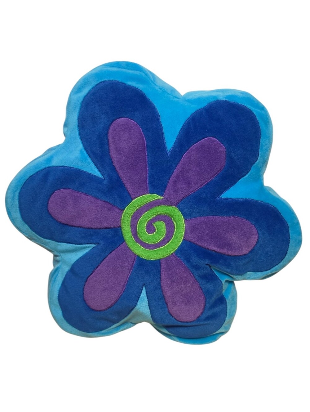 VTG 1999 GMA Accessories Blue Plush Flower Shaped 13" Decorative Throw Pillow